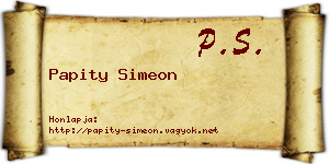 Papity Simeon névjegykártya
